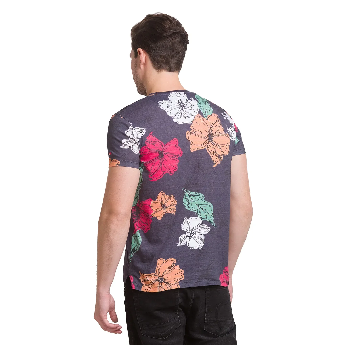 Charcoal Regular Fit Round Neck Men's T-Shirt by Being Human Clothing - Image 10