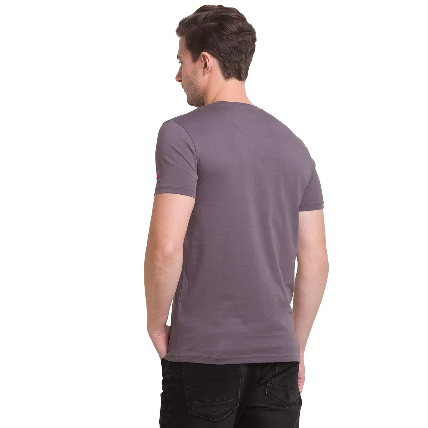 Charcoal Regular Fit Round Neck Men's T-Shirt by Being Human Clothing - Image 4