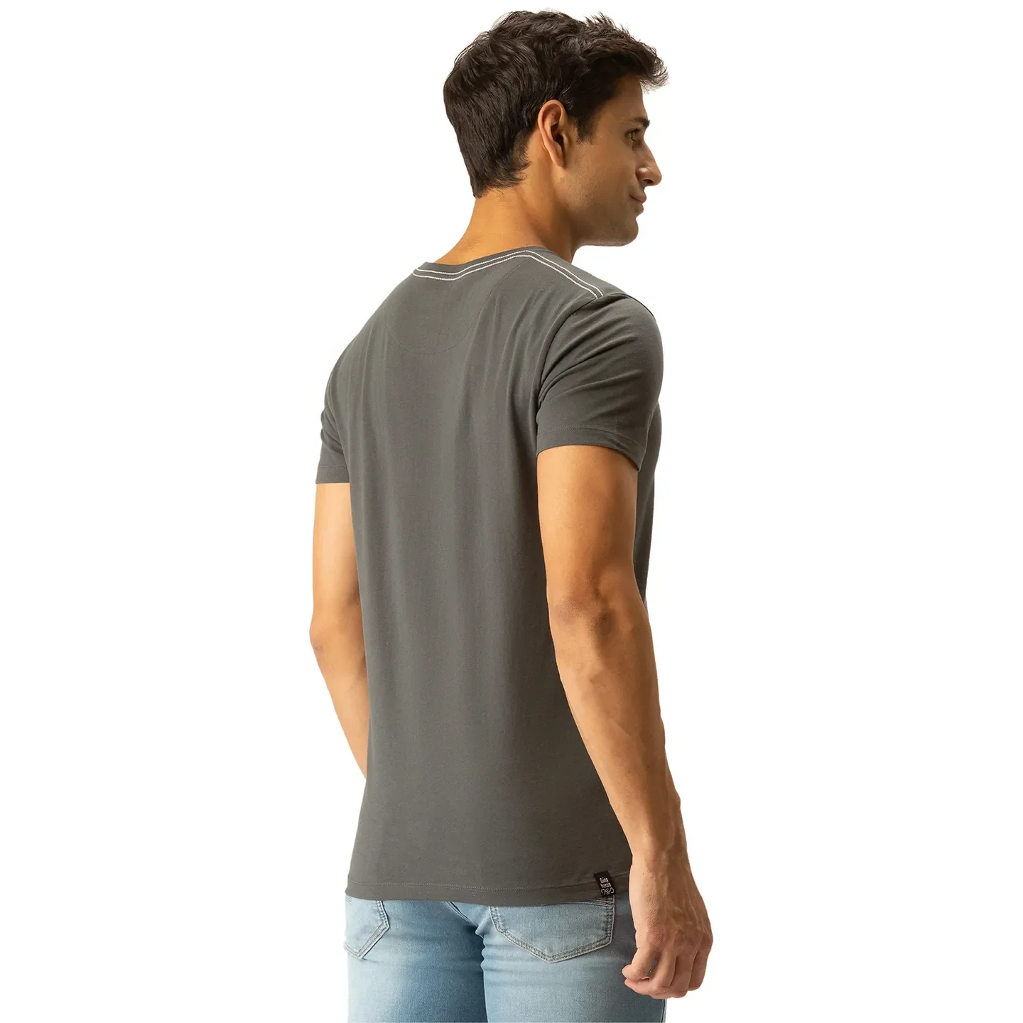 Grey Regular Fit Men's Short Sleeves T-Shirt by Being Human Clothing - Image 3