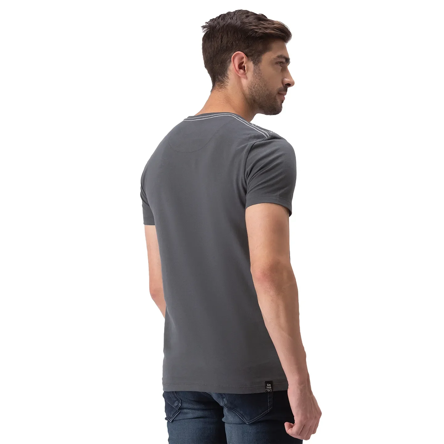 Grey Regular Fit Men's Short Sleeves T-Shirt by Being Human Clothing - Image 3