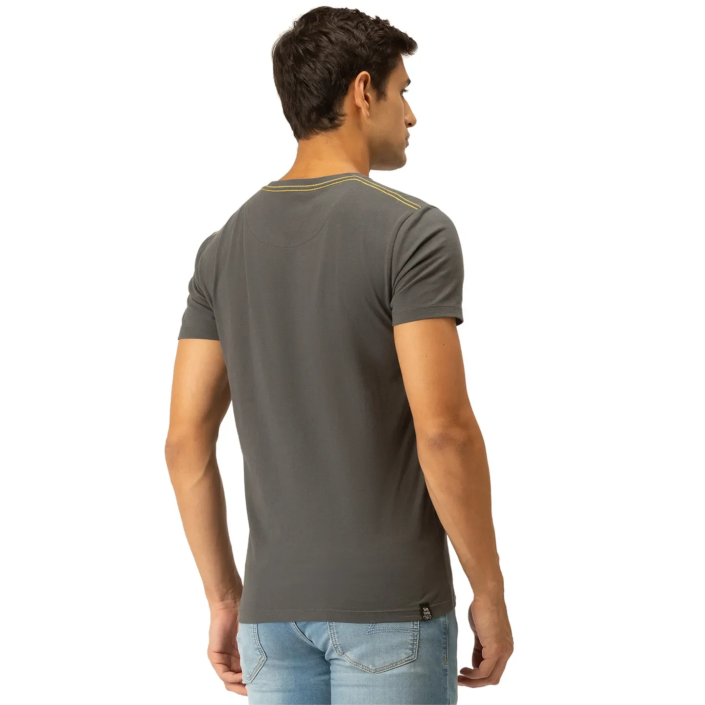 Grey Regular Fit Men's Short Sleeves T-Shirt by Being Human Clothing - Image 3