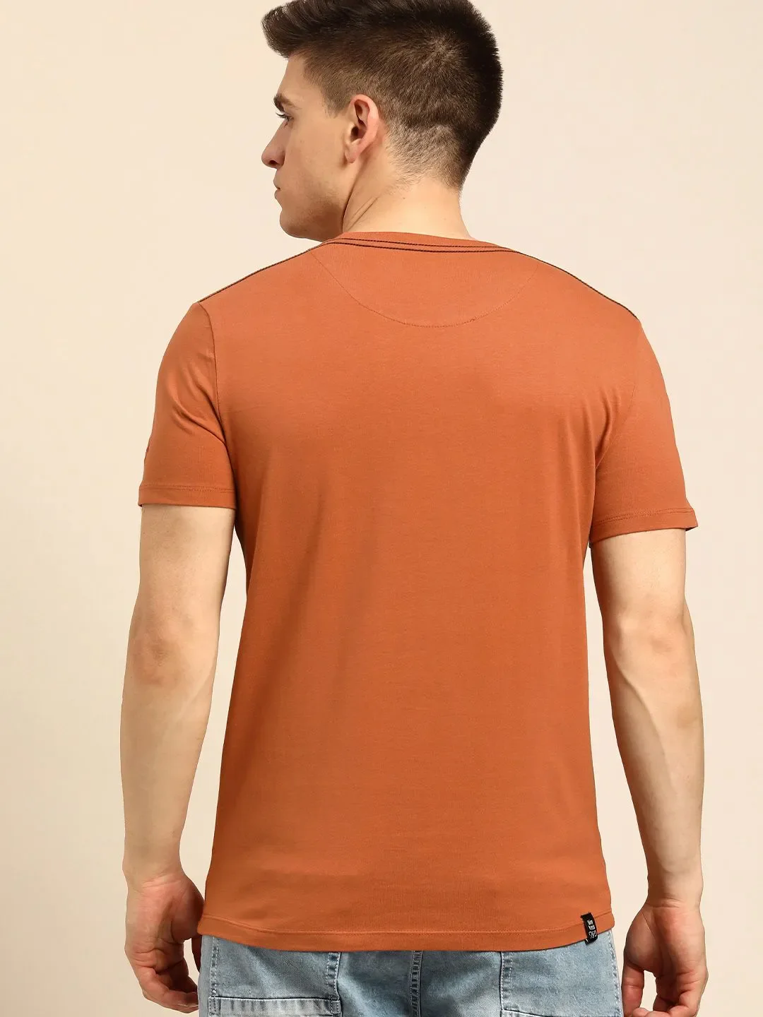 Brown Regular Fit Men's Short Sleeves T-Shirt by Being Human Clothing - Image 4