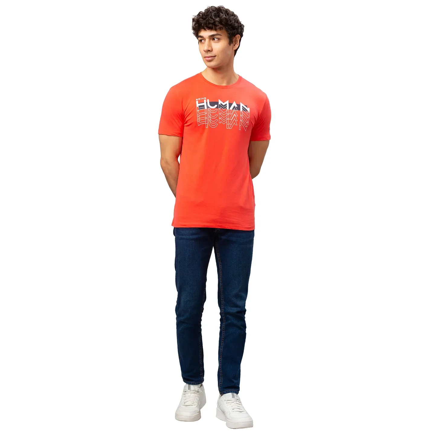 Pink Regular Fit Men's Short Sleeves T-Shirt by Being Human Clothing - Image 2