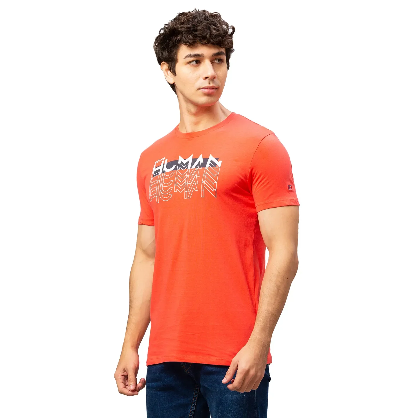 Pink Regular Fit Men's Short Sleeves T-Shirt by Being Human Clothing - Image 4