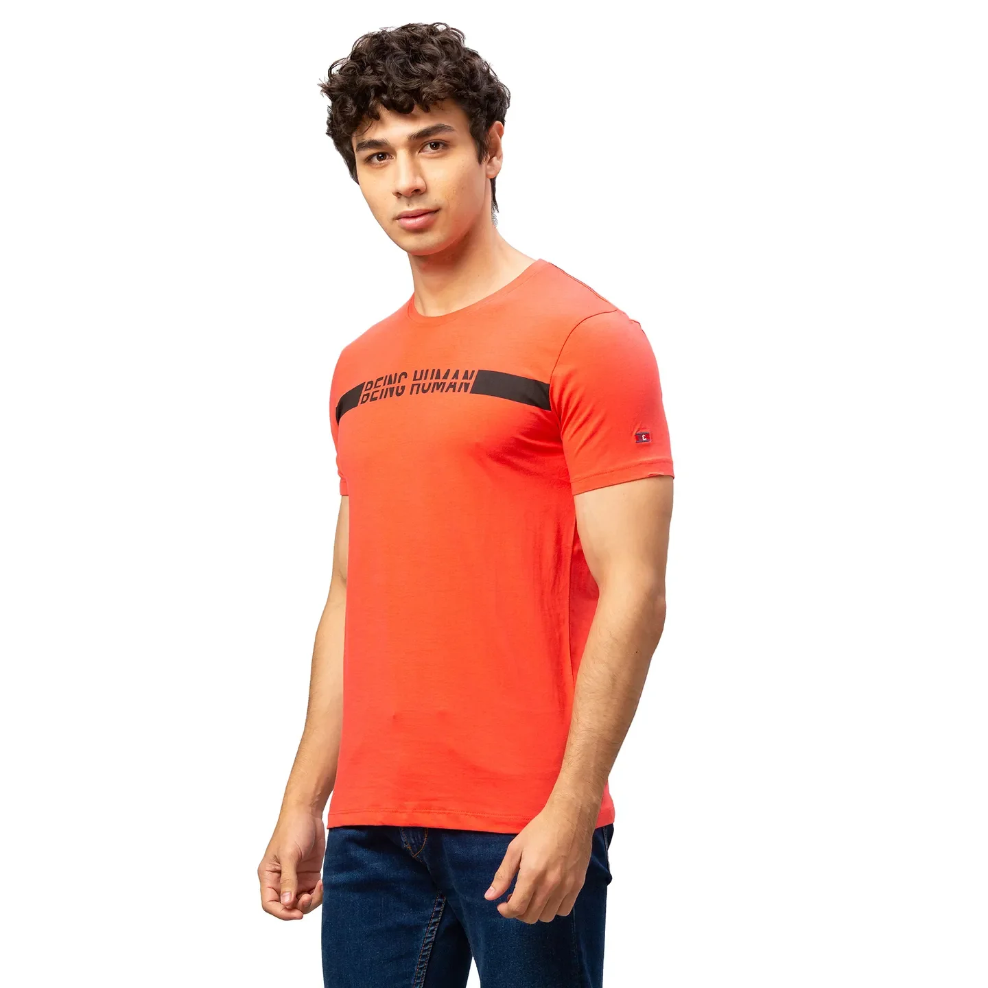 Pink Regular Fit Men's Short Sleeves T-Shirt by Being Human Clothing - Image 4