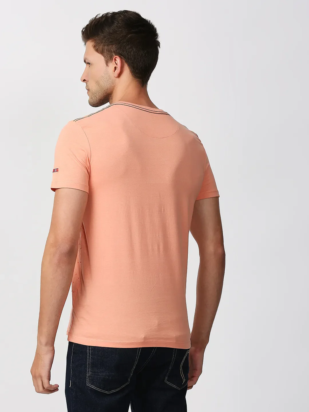 Orange Regular Fit Men's Short Sleeves T-Shirt by Being Human Clothing - Image 4