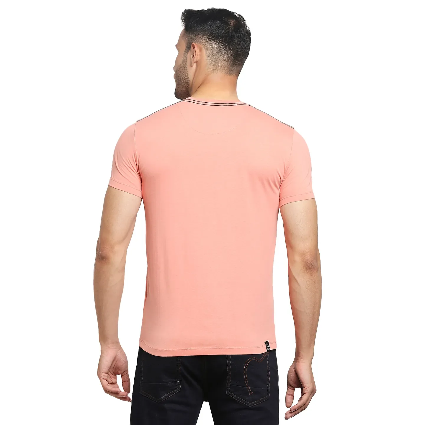 Pink Regular Fit Men's Short Sleeves T-Shirt by Being Human Clothing - Image 4