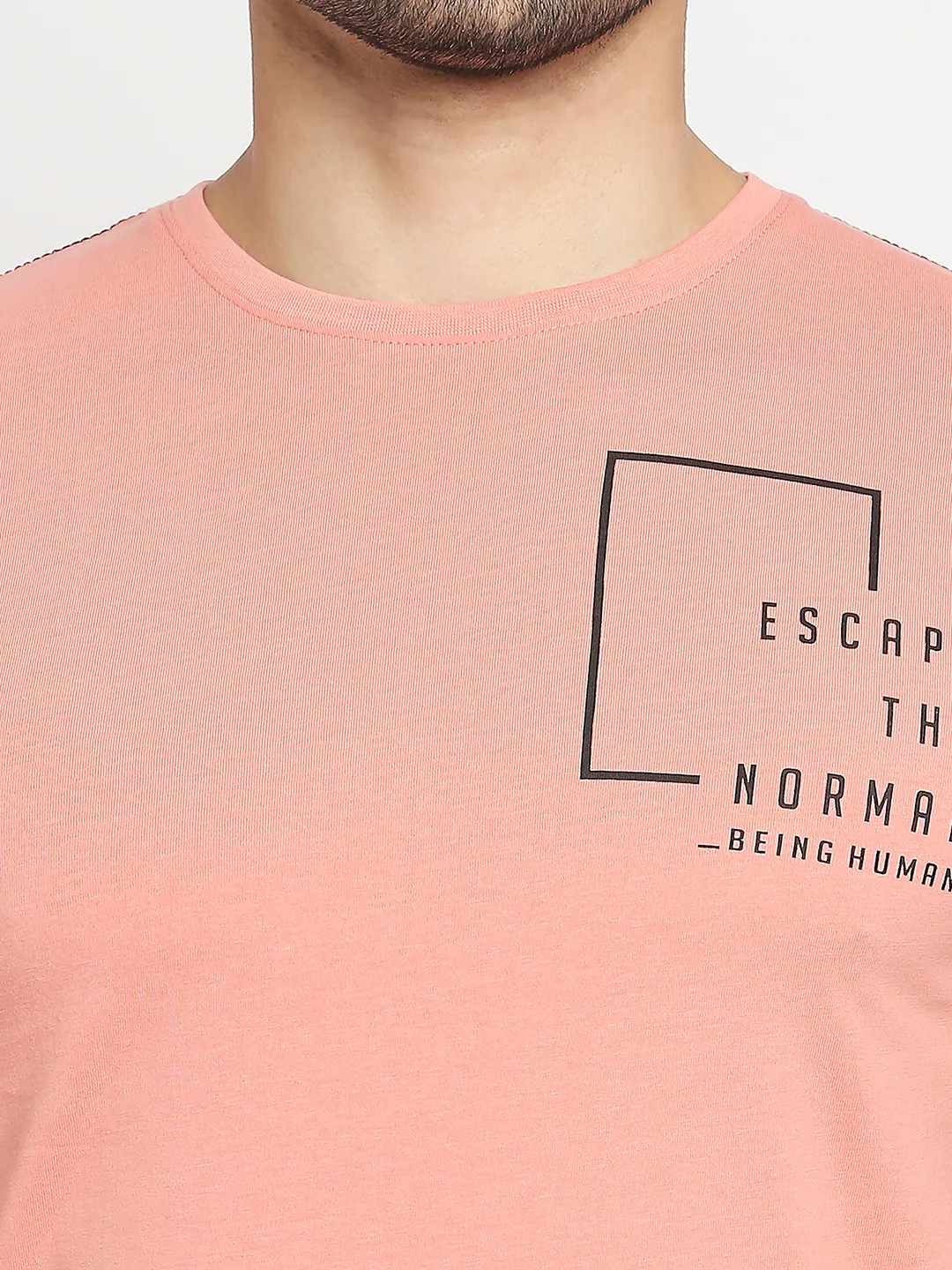 Pink Regular Fit Men's Short Sleeves T-Shirt by Being Human Clothing - Image 7