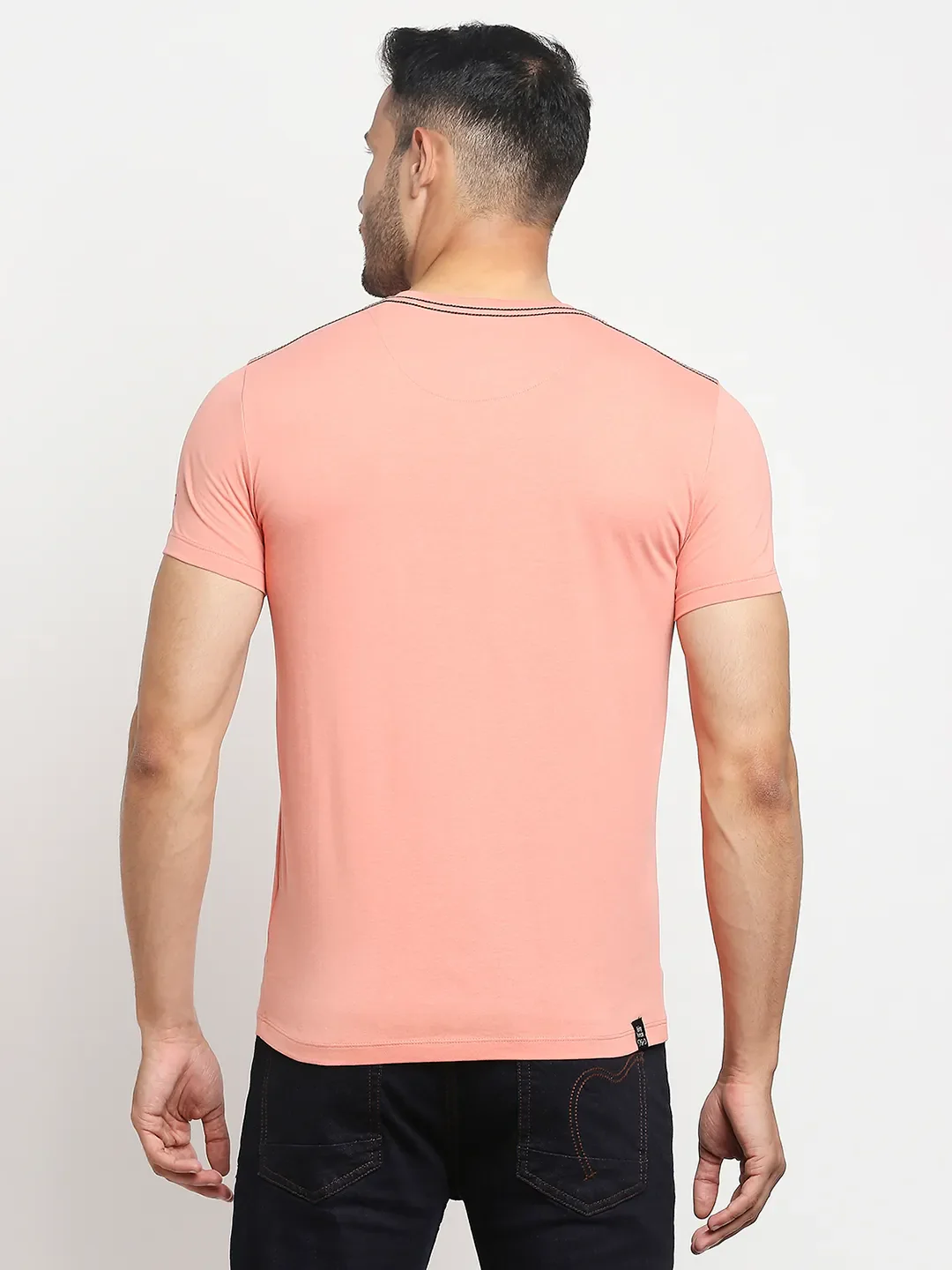 Pink Regular Fit Men's Short Sleeves T-Shirt by Being Human Clothing - Image 8