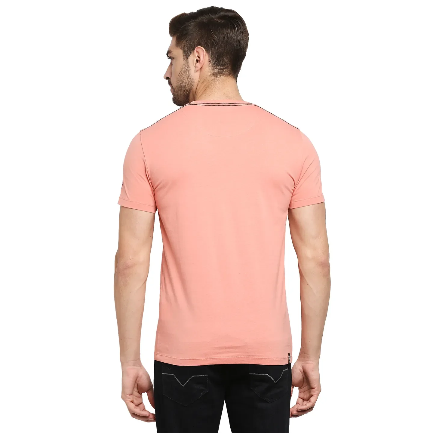 Pink Regular Fit Men's Short Sleeves T-Shirt by Being Human Clothing - Image 4
