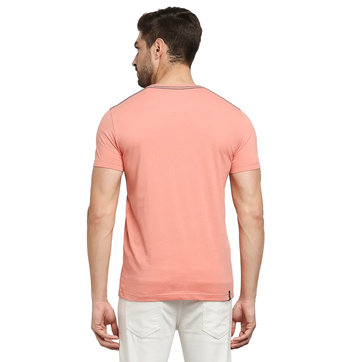 Pink Regular Fit Men's Short Sleeves T-Shirt by Being Human Clothing - Image 4