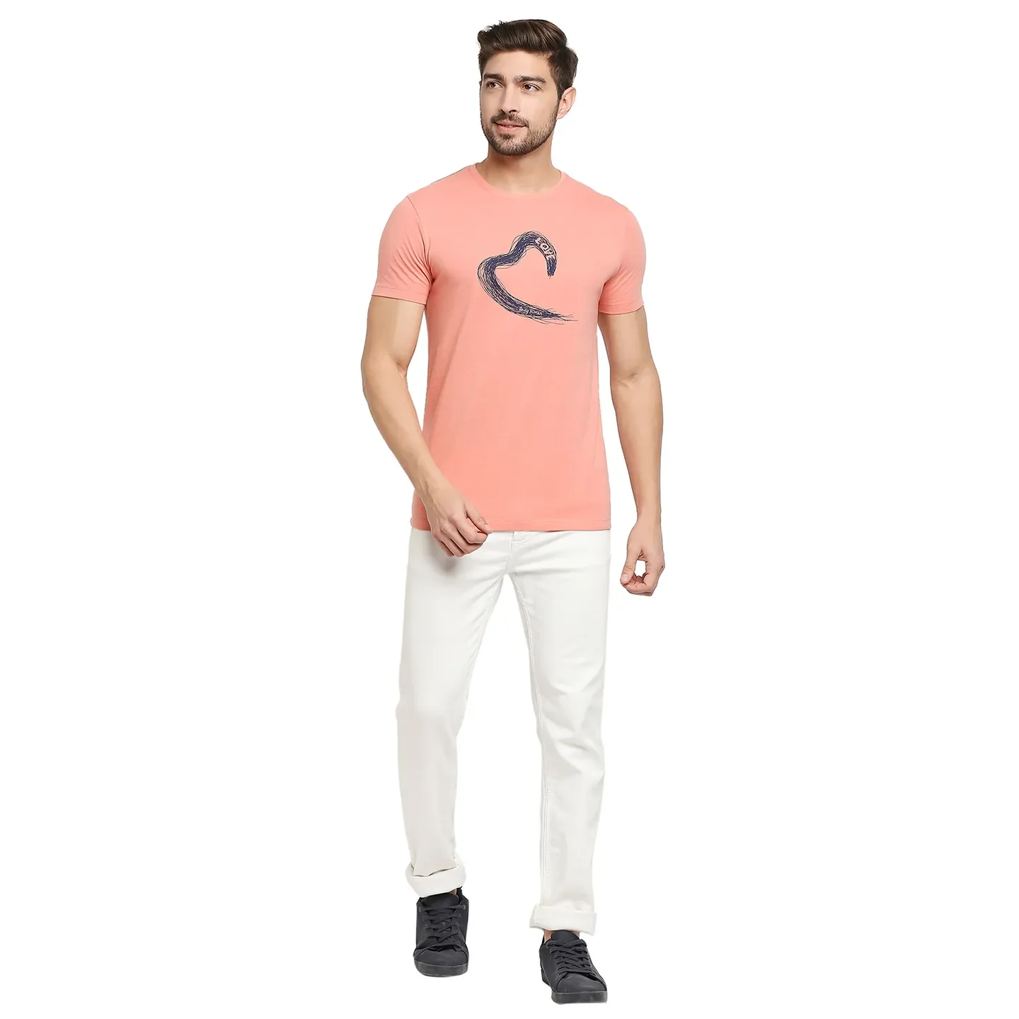Pink Regular Fit Men's Short Sleeves T-Shirt by Being Human Clothing - Image 6