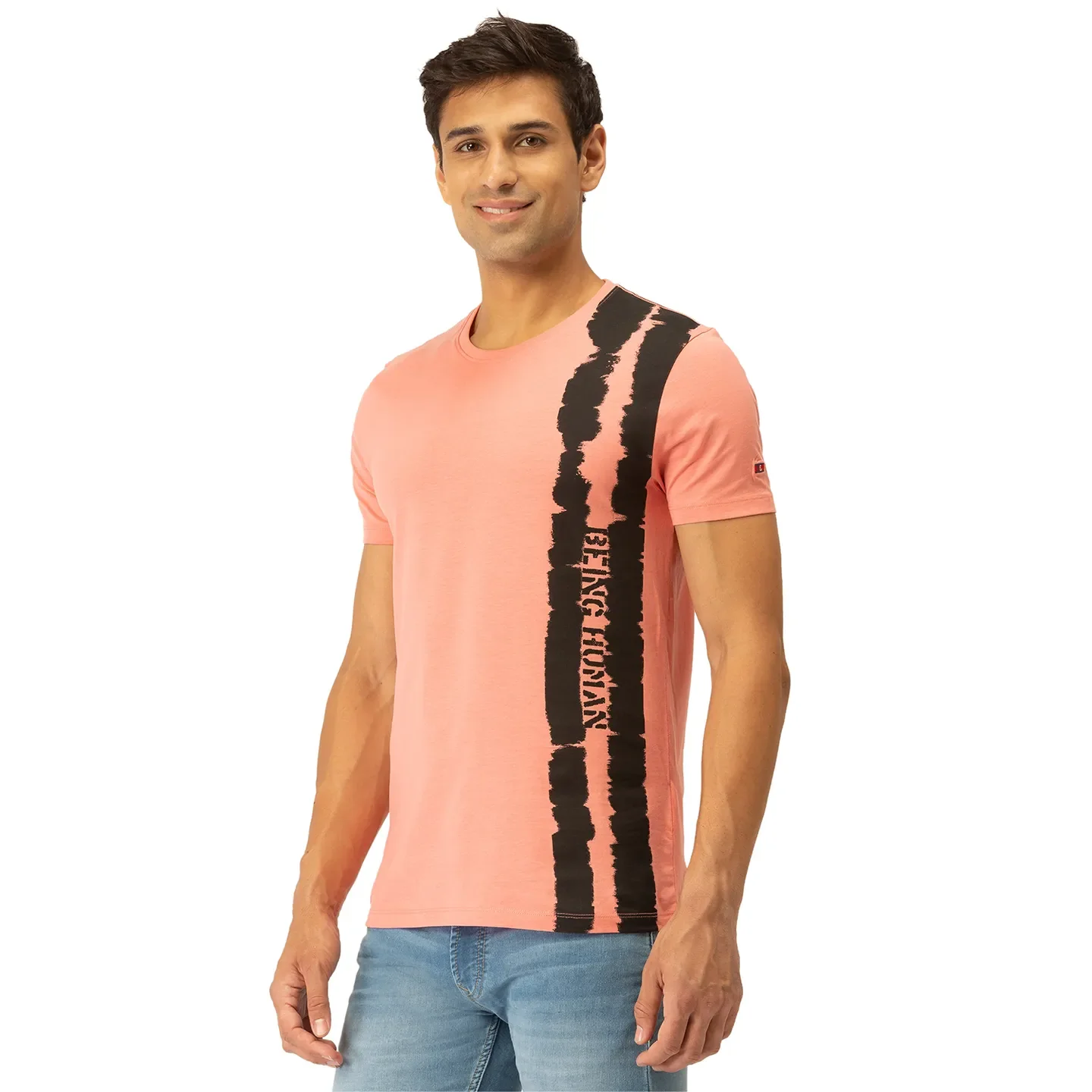 Pink Regular Fit Men's Short Sleeves T-Shirt by Being Human Clothing - Image 2