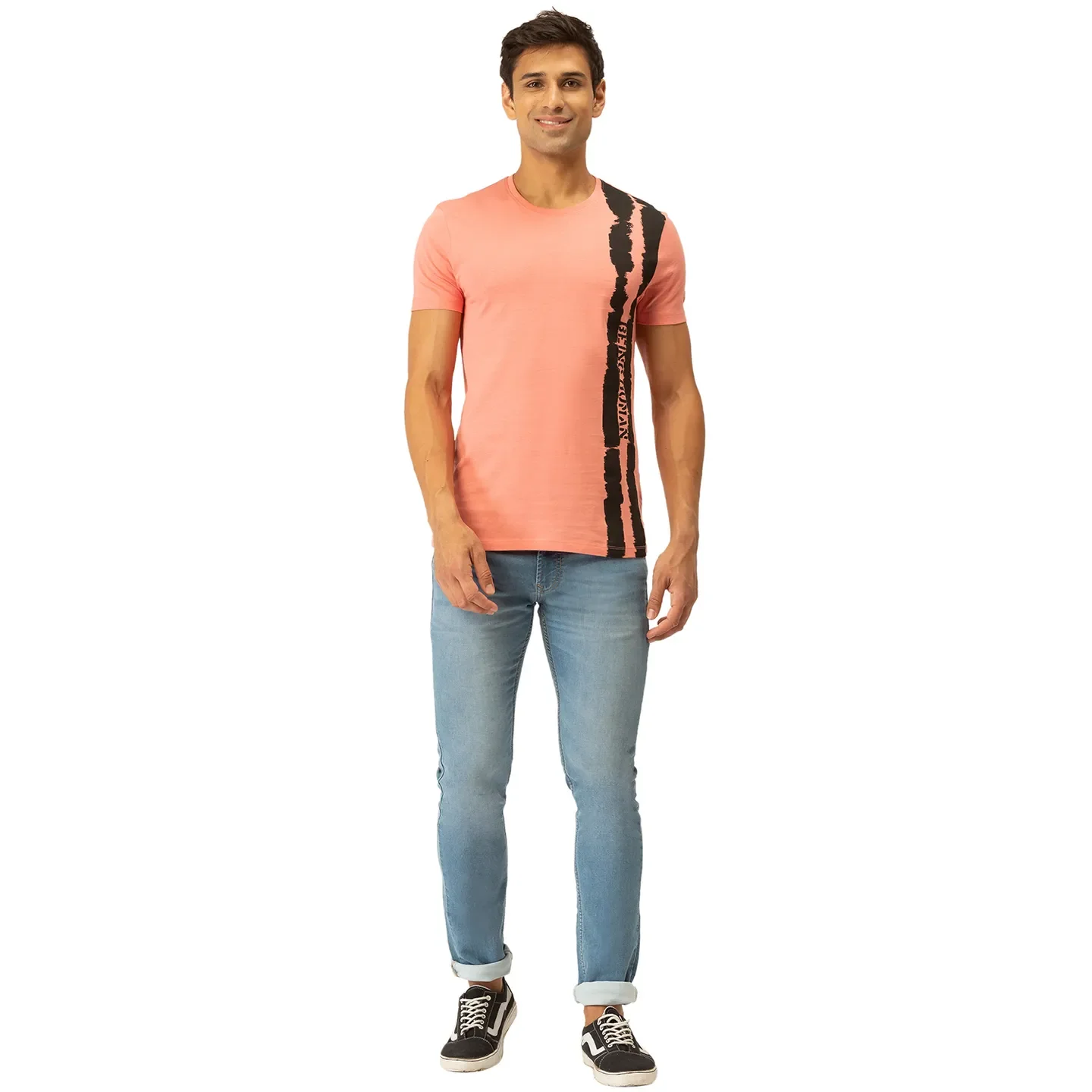 Pink Regular Fit Men's Short Sleeves T-Shirt by Being Human Clothing - Image 5