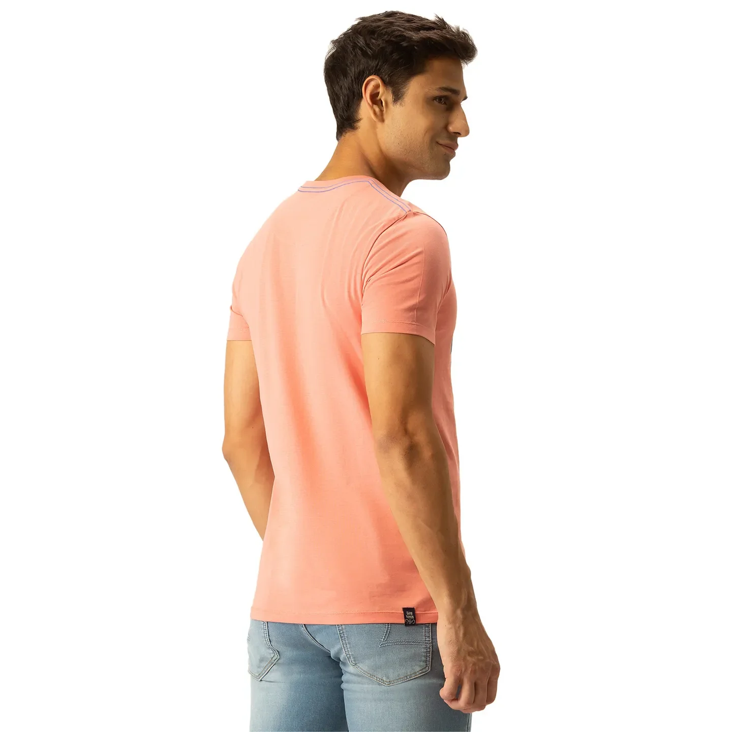 Pink Regular Fit Men's Short Sleeves T-Shirt by Being Human Clothing - Image 3