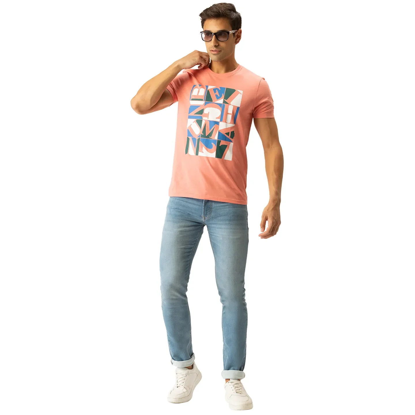 Pink Regular Fit Men's Short Sleeves T-Shirt by Being Human Clothing - Image 5