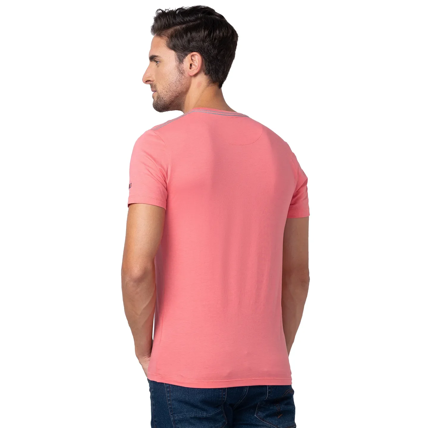 Pink Regular Fit Men's Short Sleeves T-Shirt by Being Human Clothing - Image 3