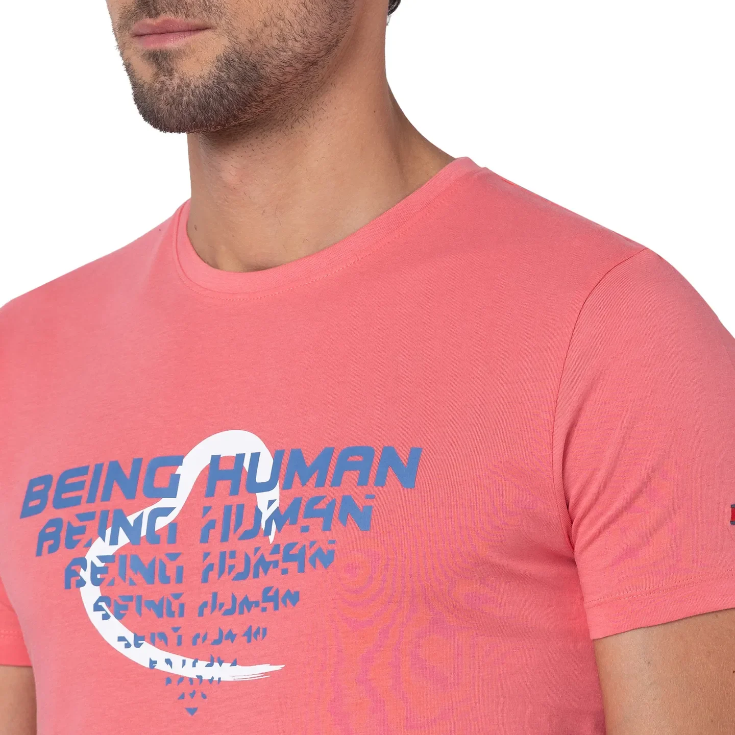 Pink Regular Fit Men's Short Sleeves T-Shirt by Being Human Clothing - Image 5