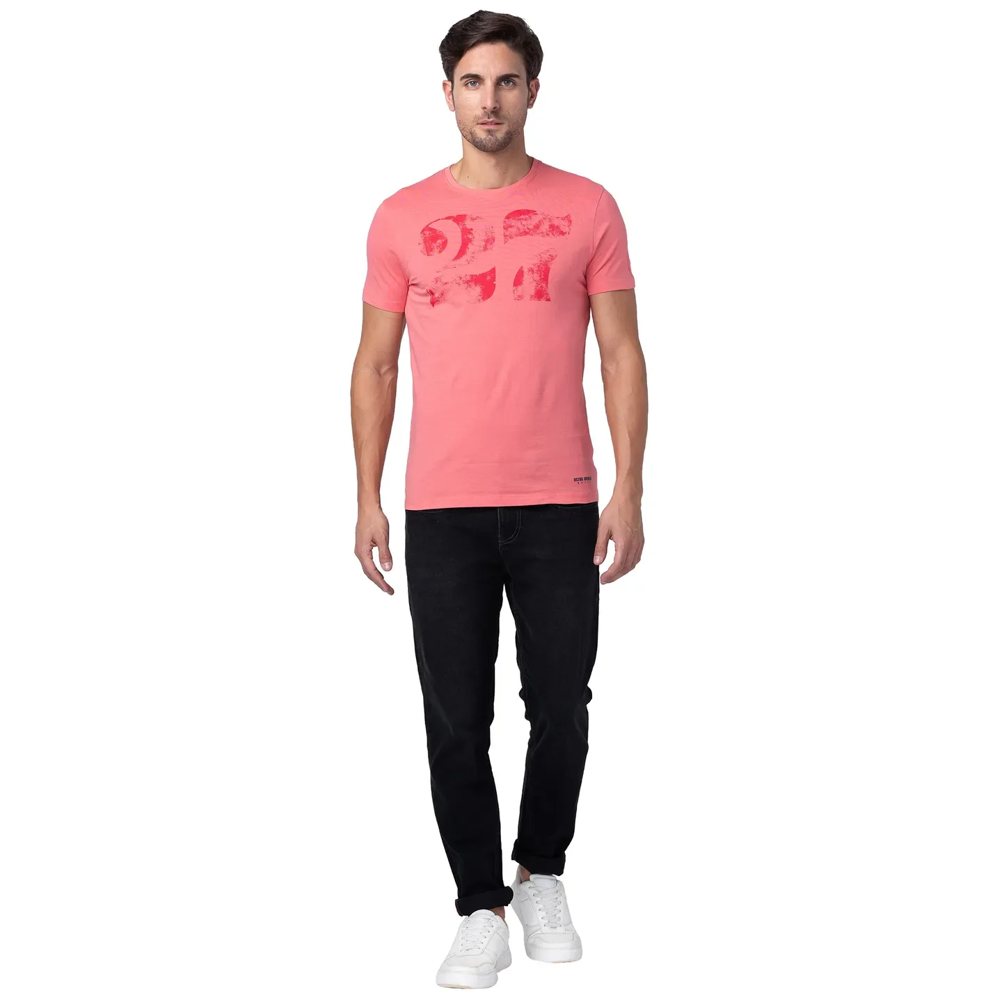 Pink Regular Fit Men's Short Sleeves T-Shirt by Being Human Clothing - Image 2