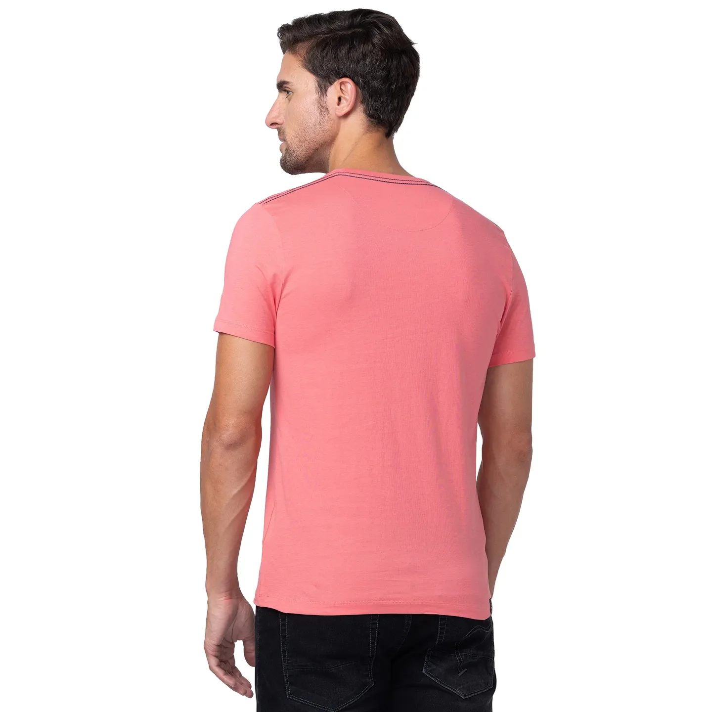 Pink Regular Fit Men's Short Sleeves T-Shirt by Being Human Clothing - Image 3