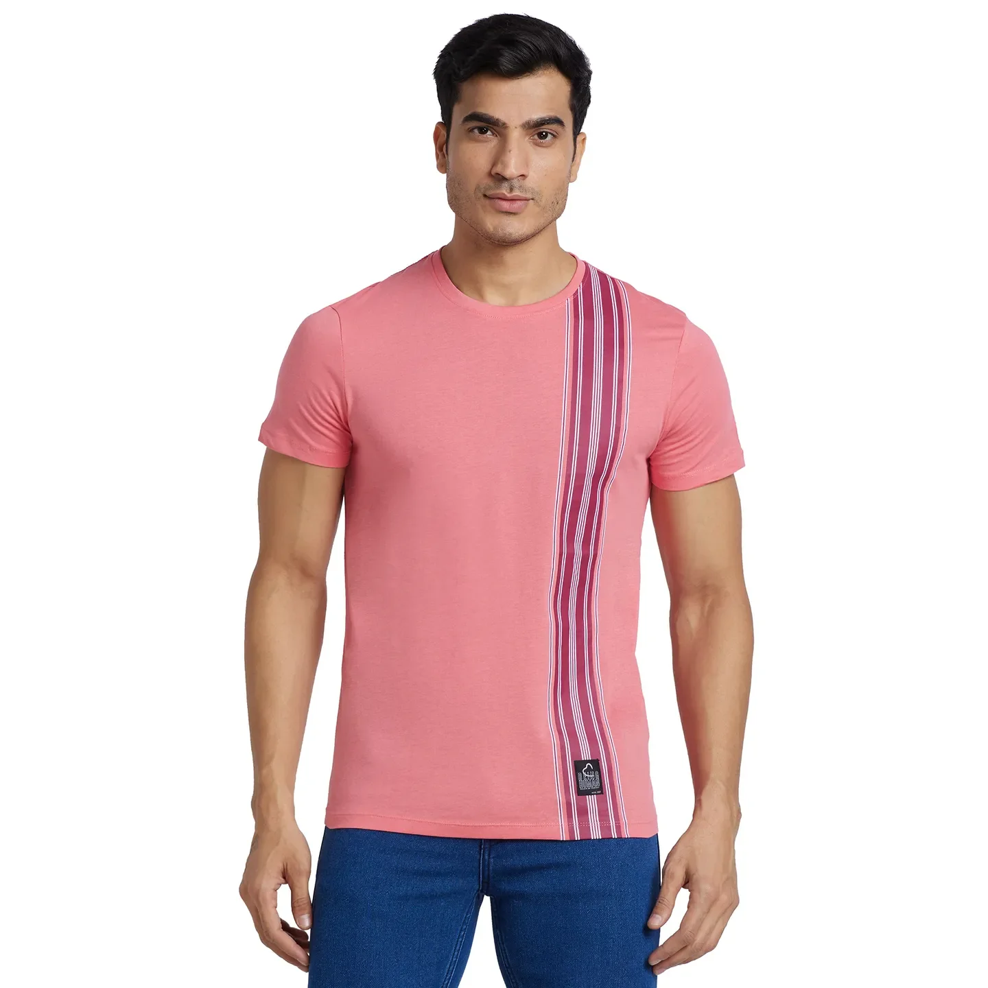 Coral Regular Fit Round Neck Men's T-Shirt by Being Human Clothing