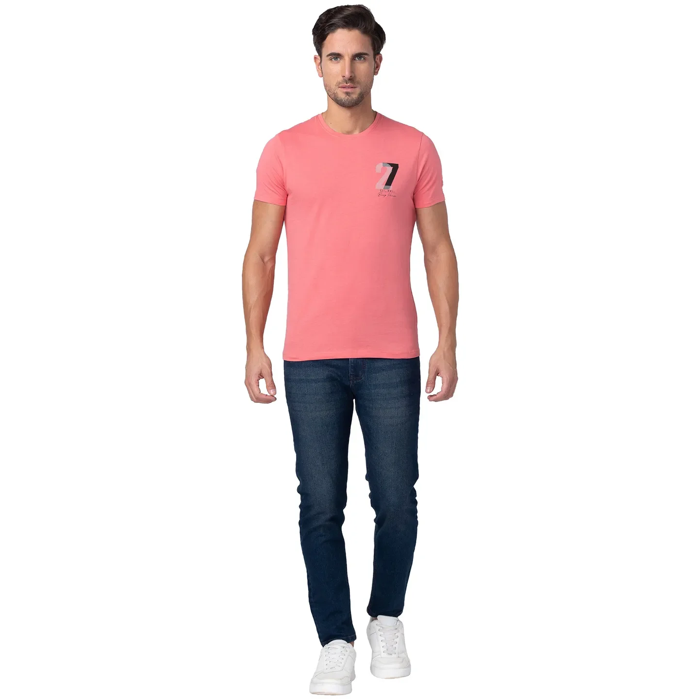 Coral Regular Fit Round Neck Men's T-Shirt by Being Human Clothing - Image 5