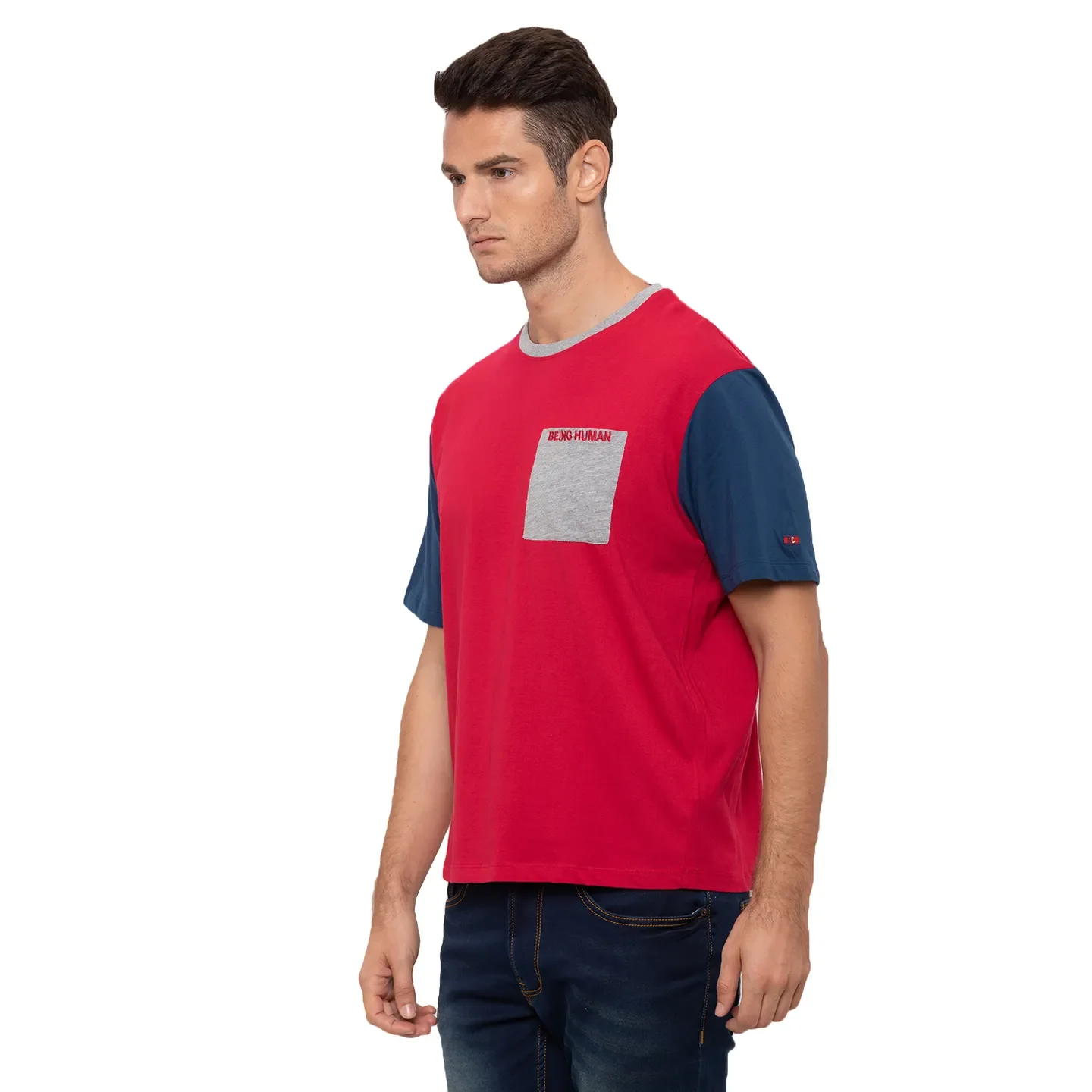 Red Regular Fit Men's T-Shirt by Being Human Clothing - Image 4