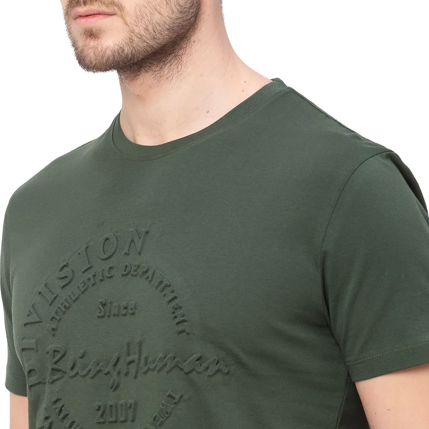Green Regular Fit Men's Short Sleeves T-Shirt by Being Human Clothing - Image 4