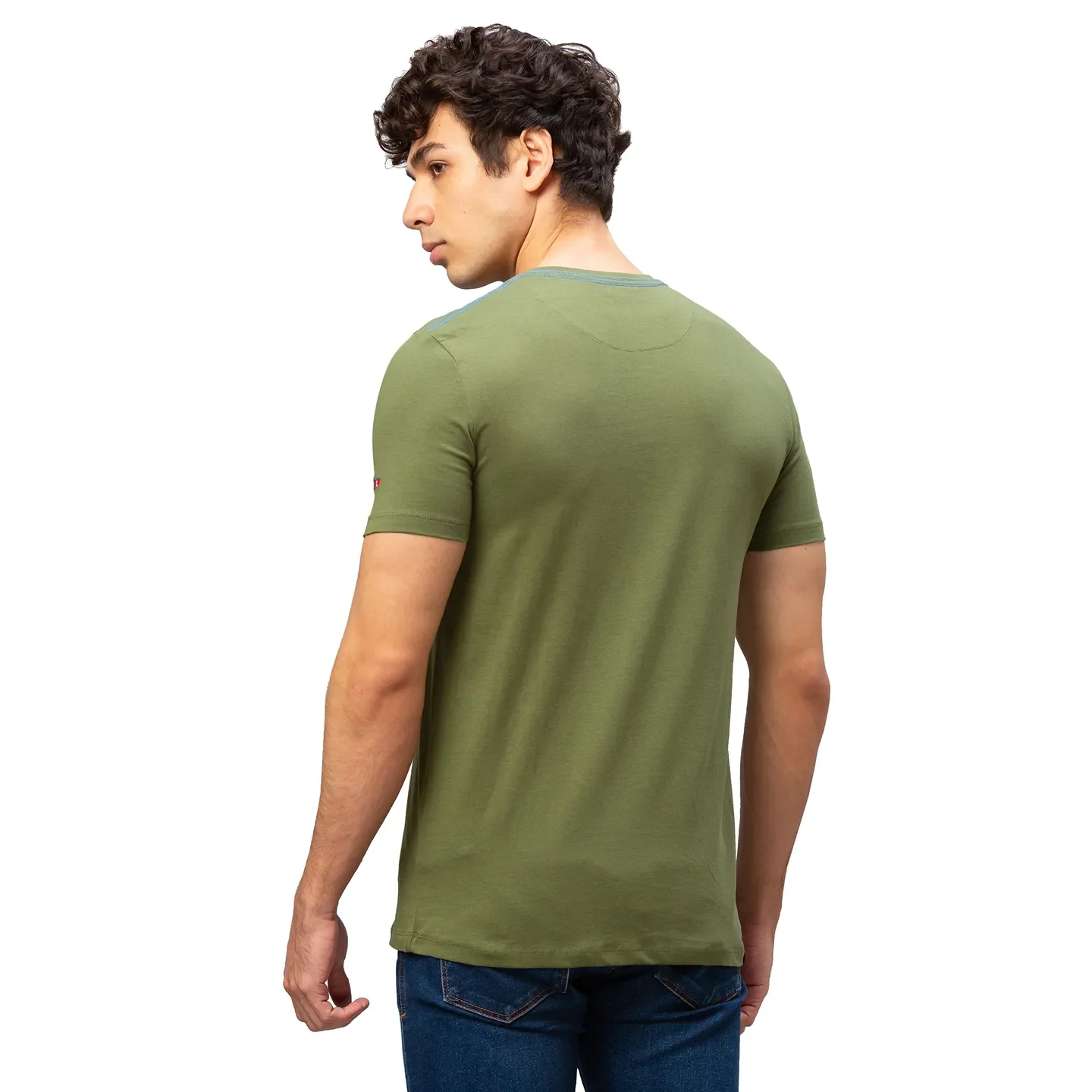 Green Regular Fit Men's Short Sleeves T-Shirt by Being Human Clothing - Image 3