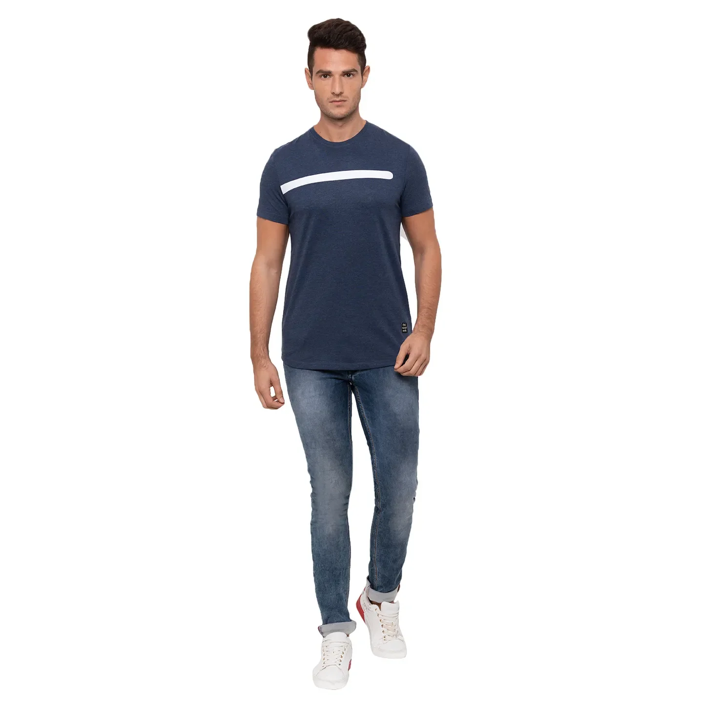 Blue Regular Fit Men's Short Sleeves T-Shirt by Being Human Clothing - Image 5