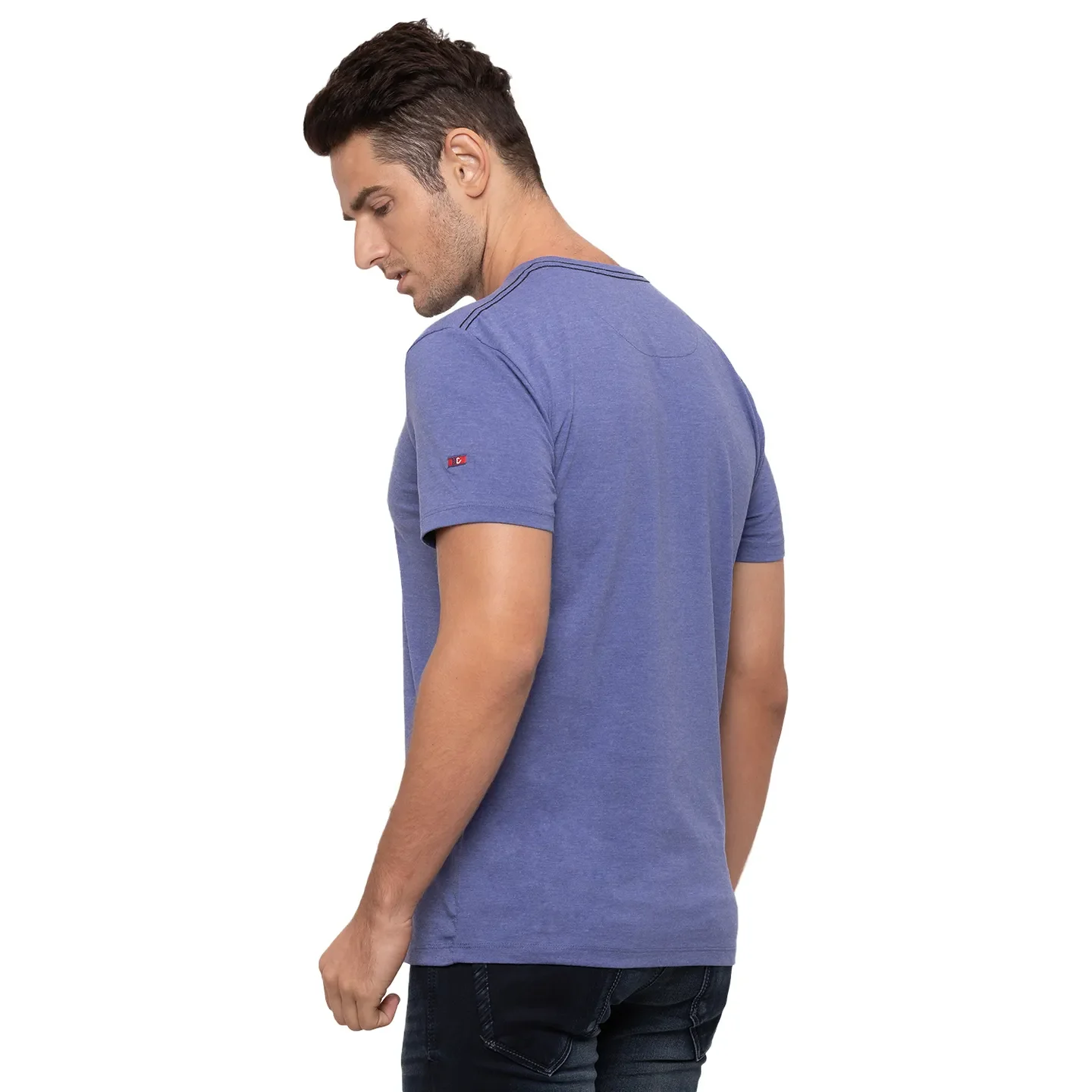 Blue Regular Fit Men's Short Sleeves T-Shirt by Being Human Clothing - Image 3
