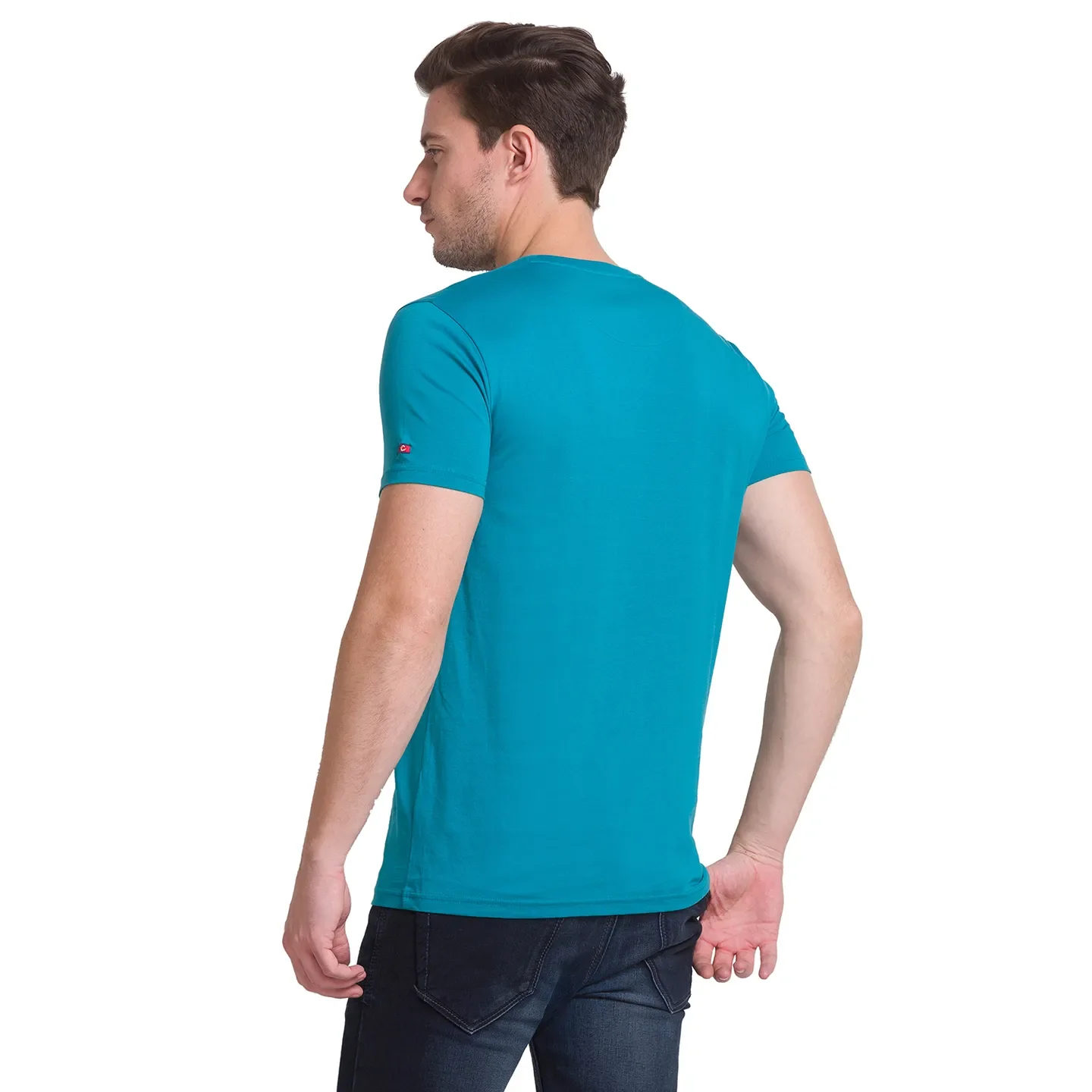 Dark Teal Regular Fit Round Neck Mens' T-Shirt by Being Human Clothing - Image 9