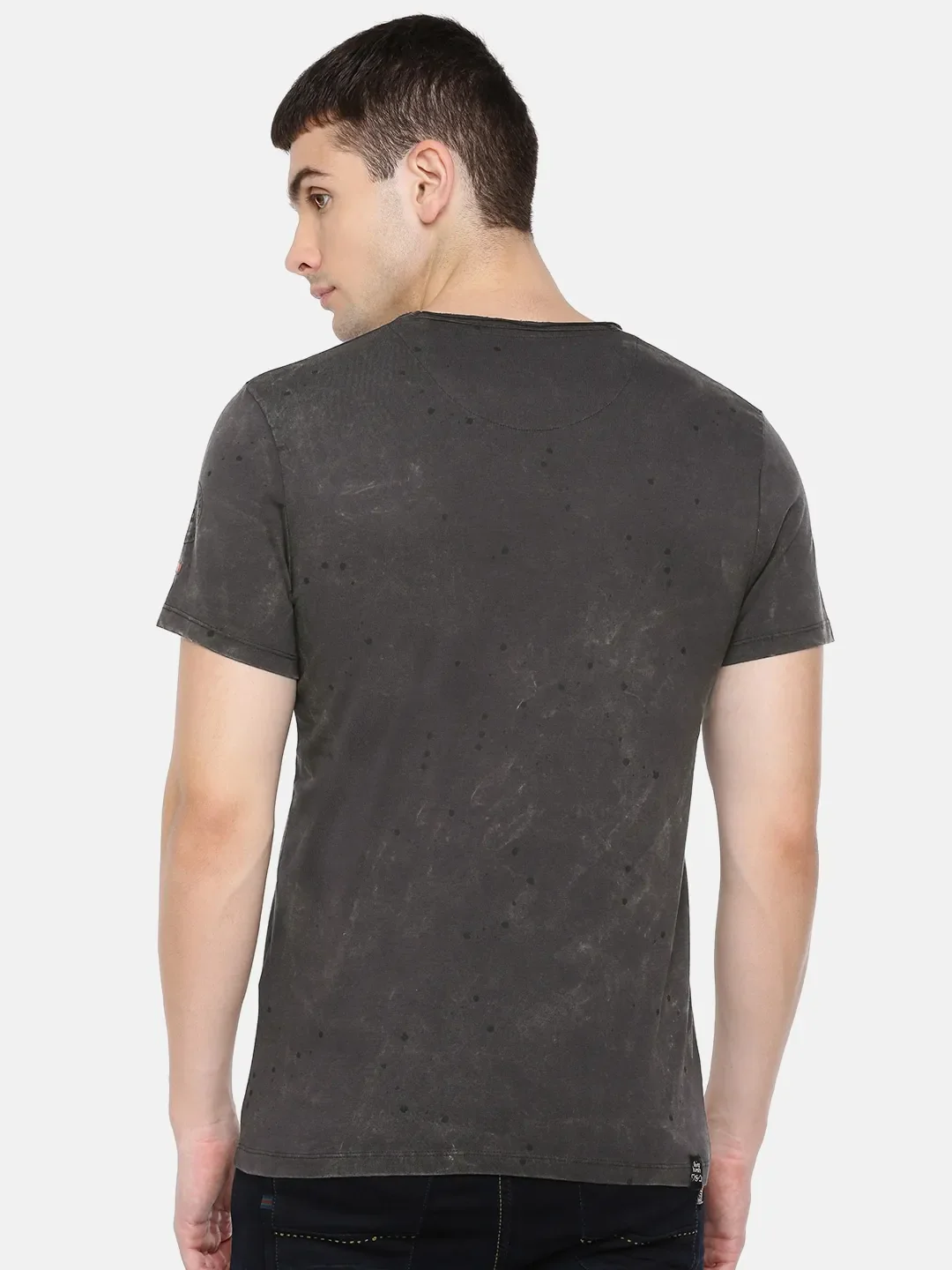 Grey Regular Fit Men's Short Sleeves T-Shirt by Being Human Clothing - Image 3