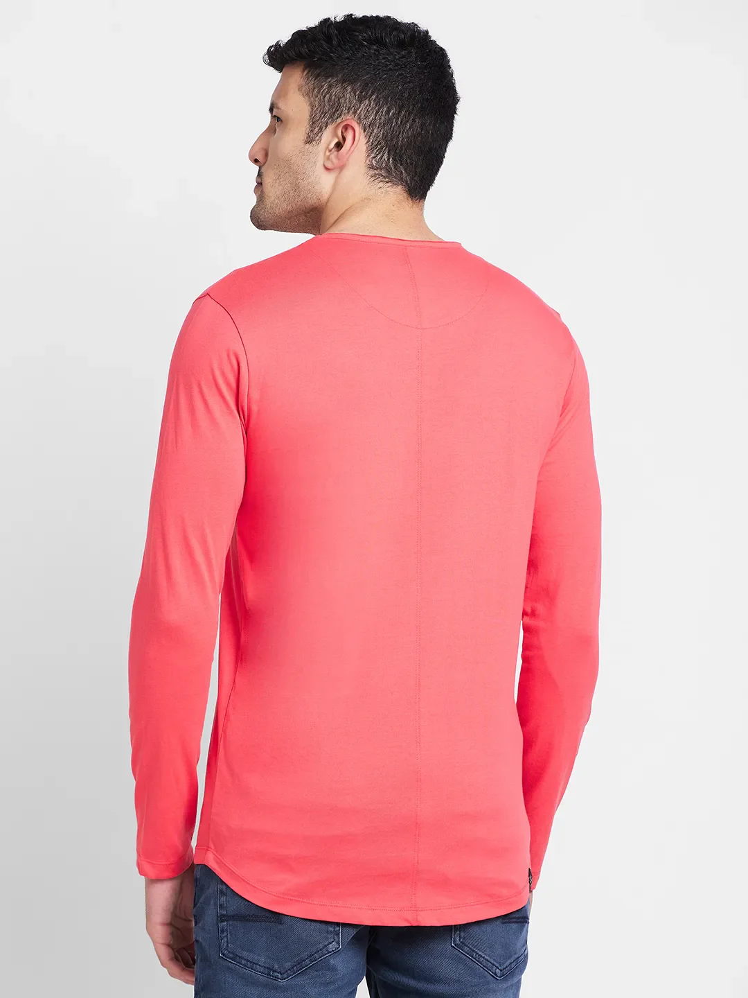 Dark Coral Regular Fit Round Neck Men's T-Shirt by Being Human Clothing - Image 3