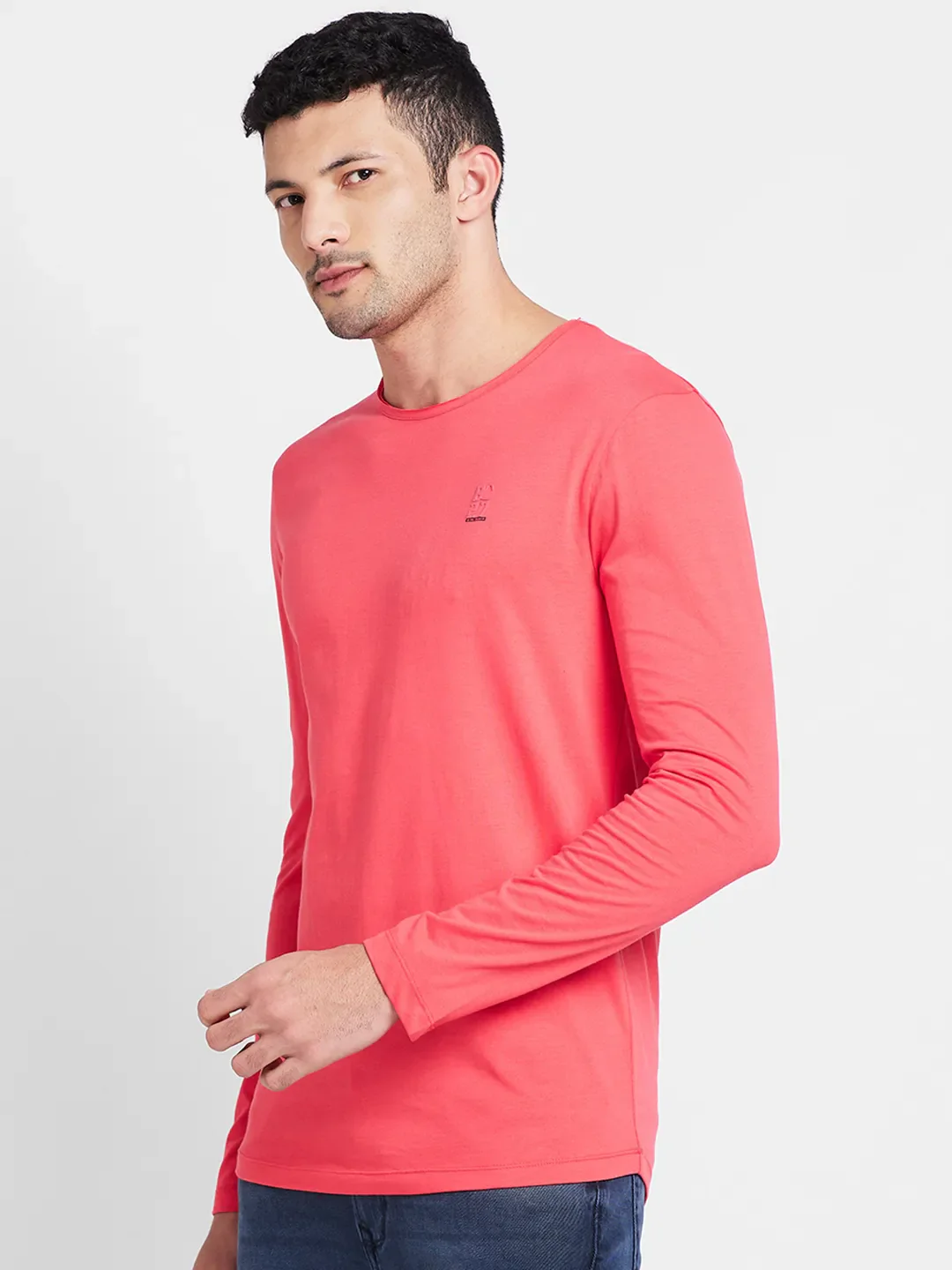 Dark Coral Regular Fit Round Neck Men's T-Shirt by Being Human Clothing - Image 4