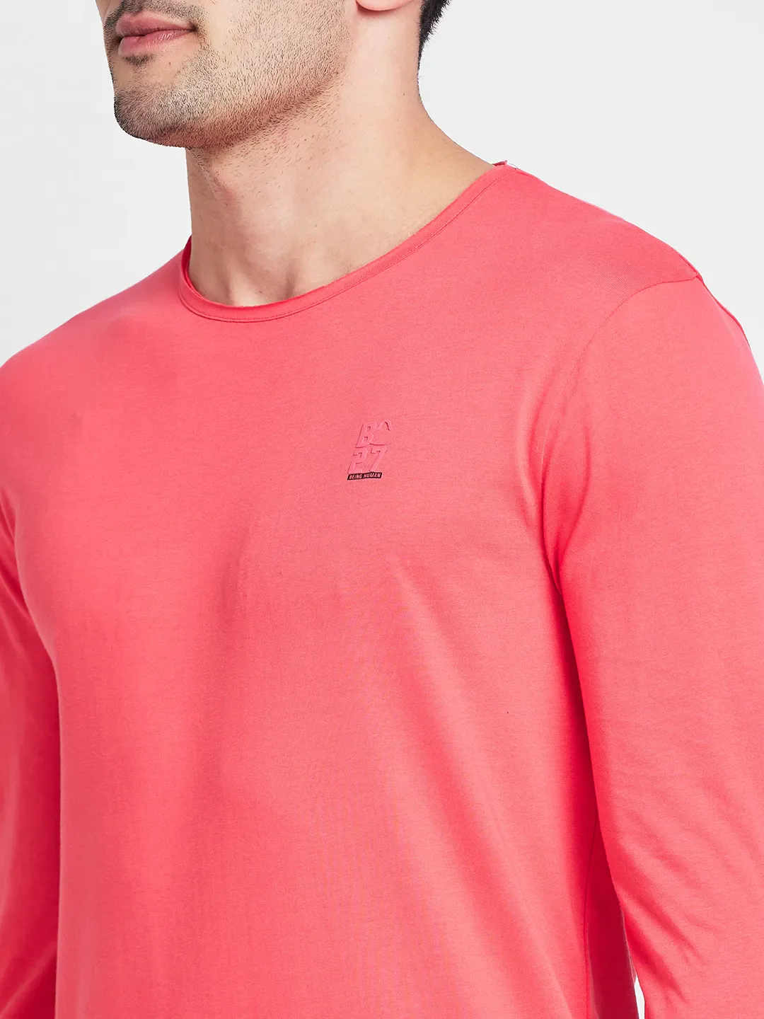 Dark Coral Regular Fit Round Neck Men's T-Shirt by Being Human Clothing - Image 5