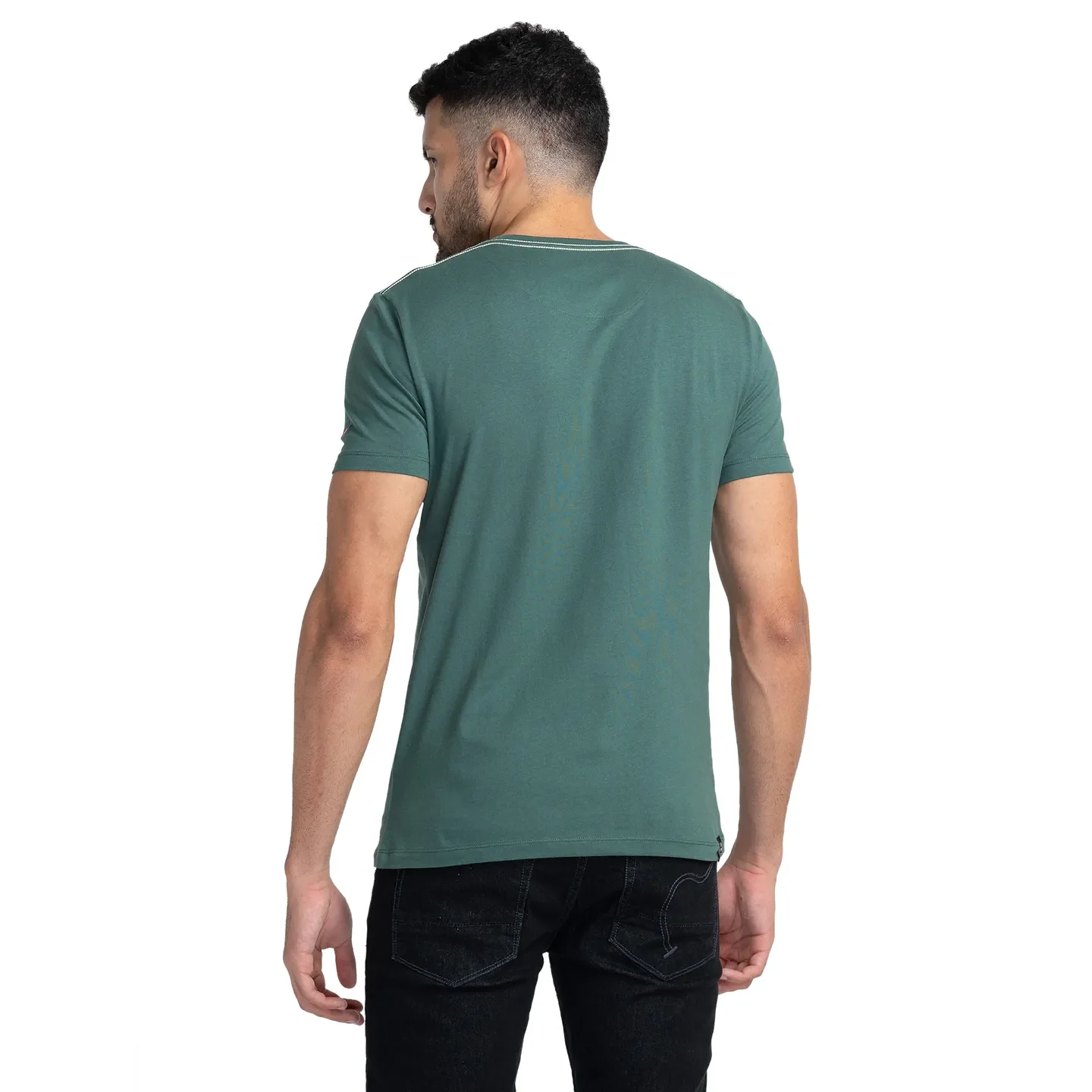 Green Regular Fit Men's Short Sleeves T-Shirt by Being Human Clothing - Image 3