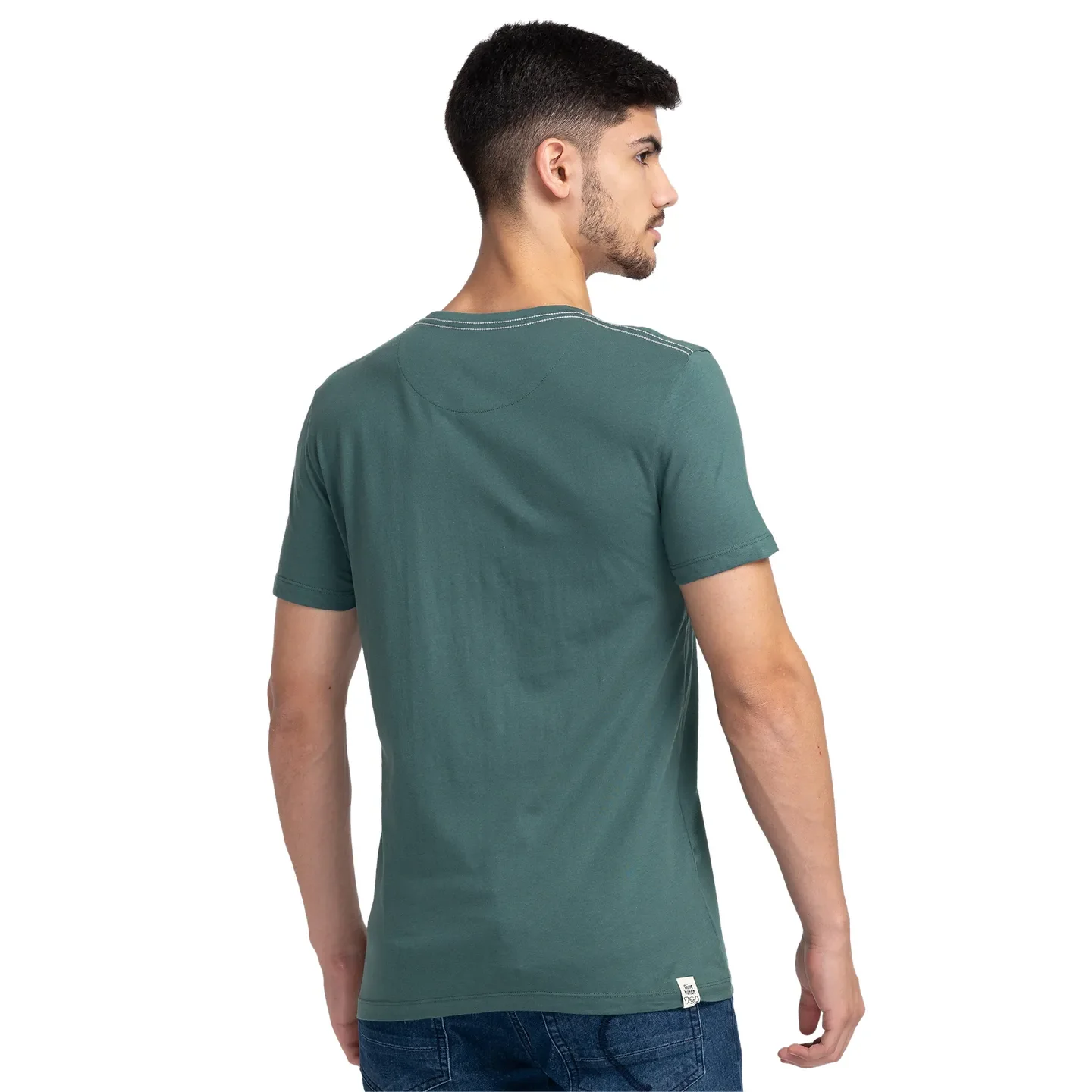 Green Regular Fit Men's Short Sleeves T-Shirt by Being Human Clothing - Image 3