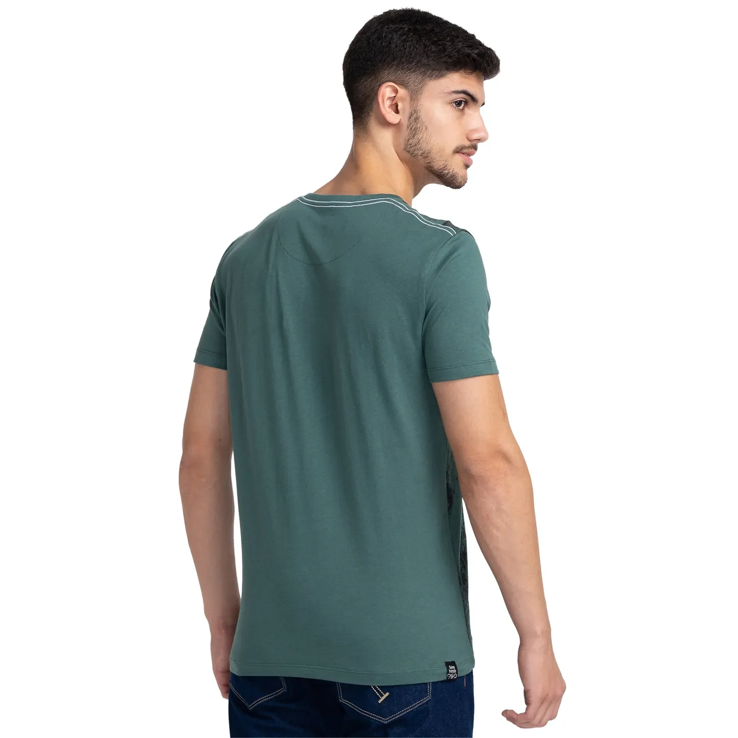 Green Regular Fit Men's Short Sleeves T-Shirt by Being Human Clothing - Image 3