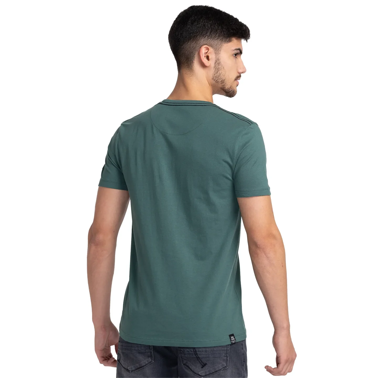 Green Regular Fit Men's Short Sleeves T-Shirt by Being Human Clothing - Image 3