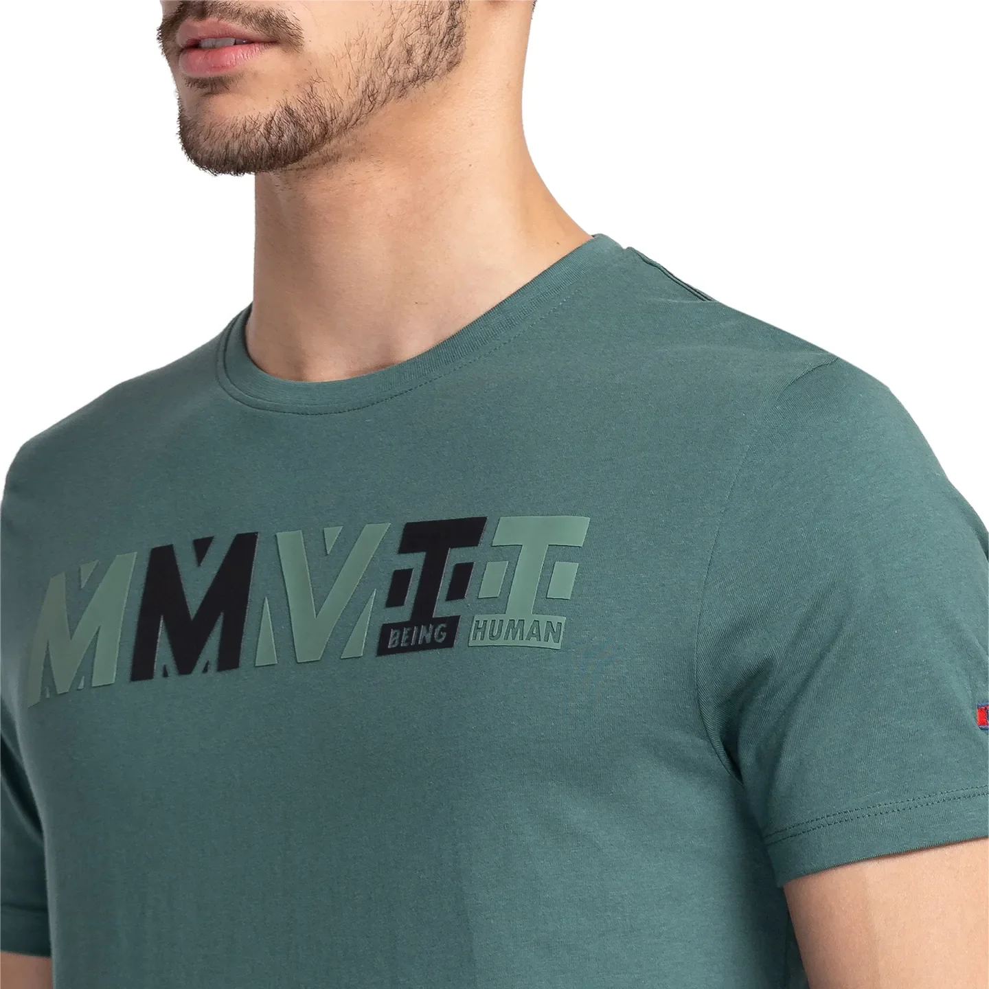 Green Regular Fit Men's Short Sleeves T-Shirt by Being Human Clothing - Image 5