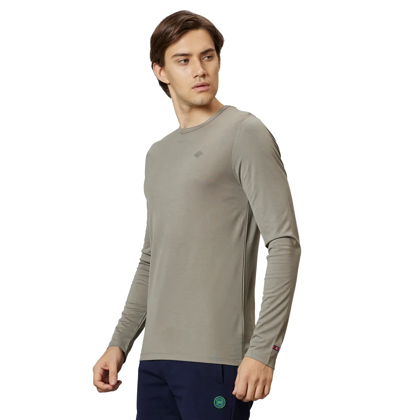 Grey Regular Fit Men's Long Sleeves T-Shirt by Being Human Clothing - Image 3