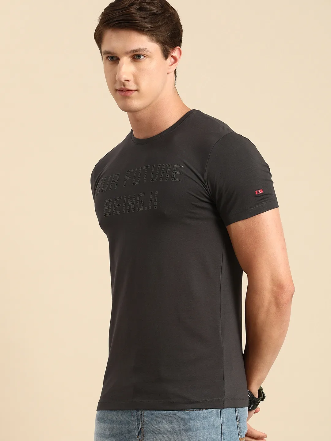 Grey Regular Fit Men's Short Sleeves T-Shirt by Being Human Clothing - Image 5