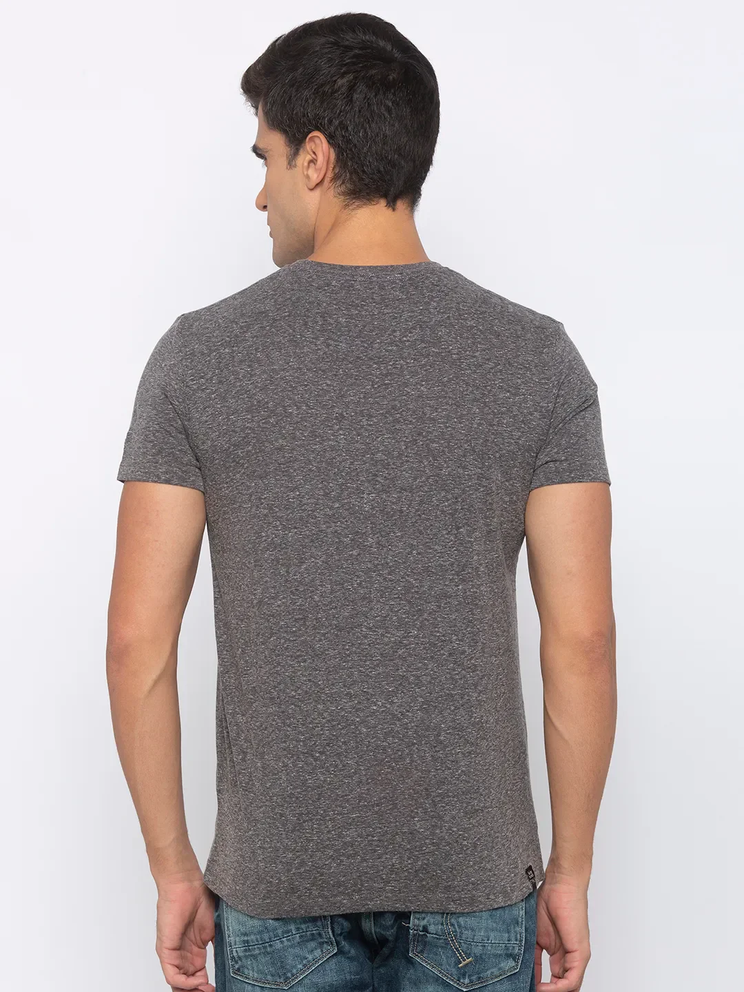 Grey Regular Fit Men's Short Sleeves T-Shirt by Being Human Clothing - Image 3