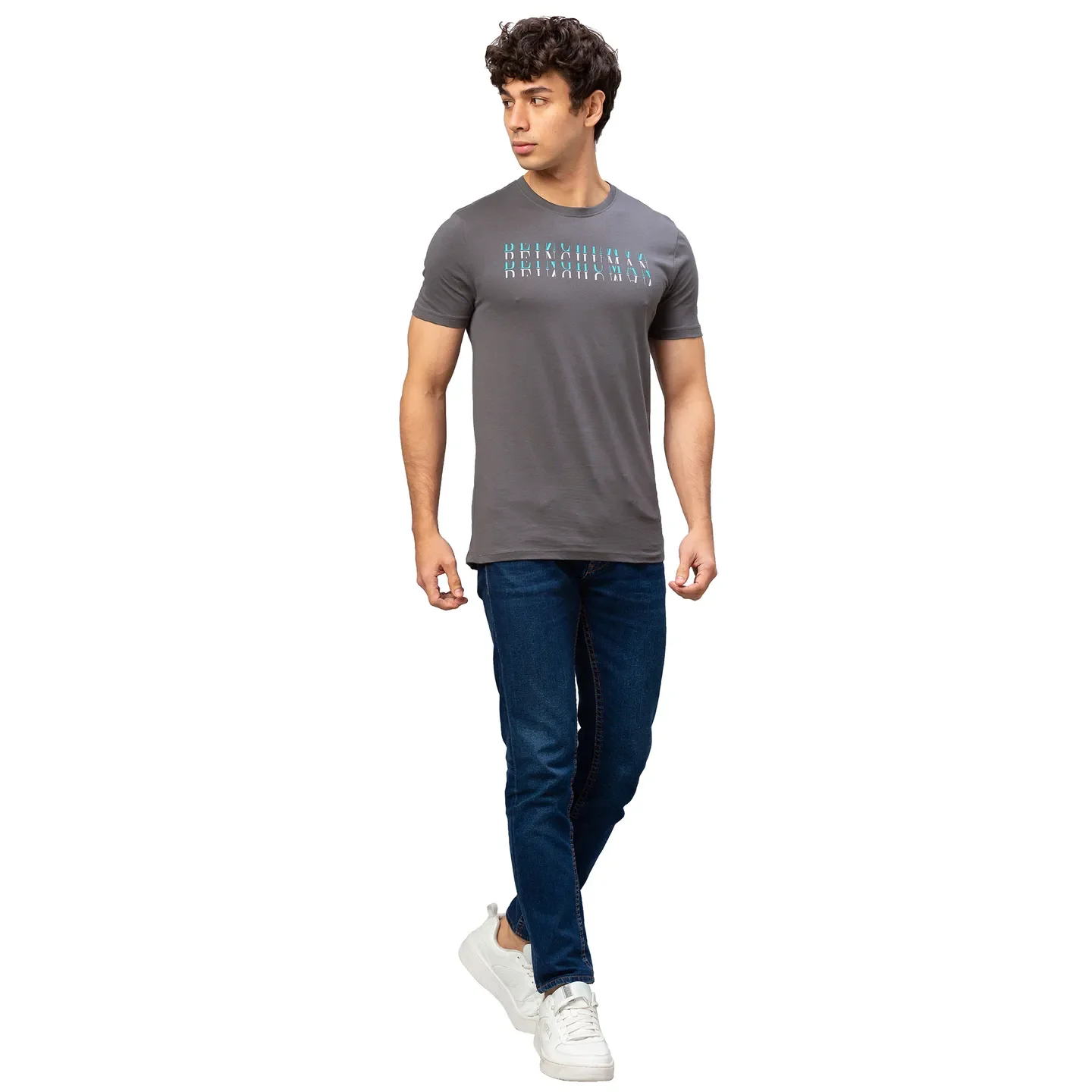Grey Regular Fit Men's Short Sleeves T-Shirt by Being Human Clothing - Image 2