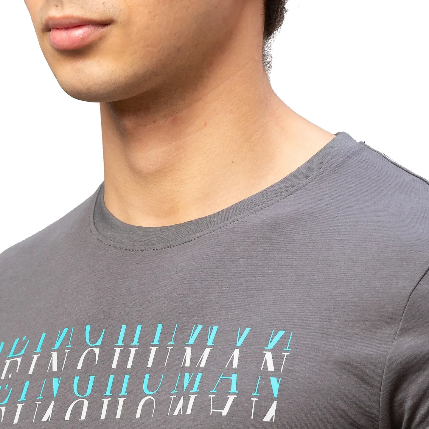 Grey Regular Fit Men's Short Sleeves T-Shirt by Being Human Clothing - Image 5