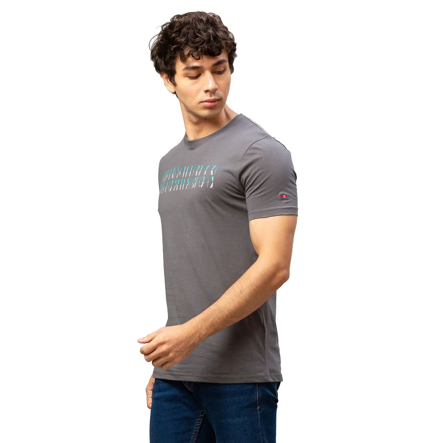 Grey Regular Fit Men's Short Sleeves T-Shirt by Being Human Clothing - Image 2