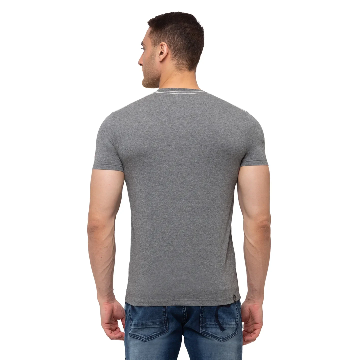 Grey Regular Fit Men's Short Sleeves T-Shirt by Being Human Clothing - Image 4