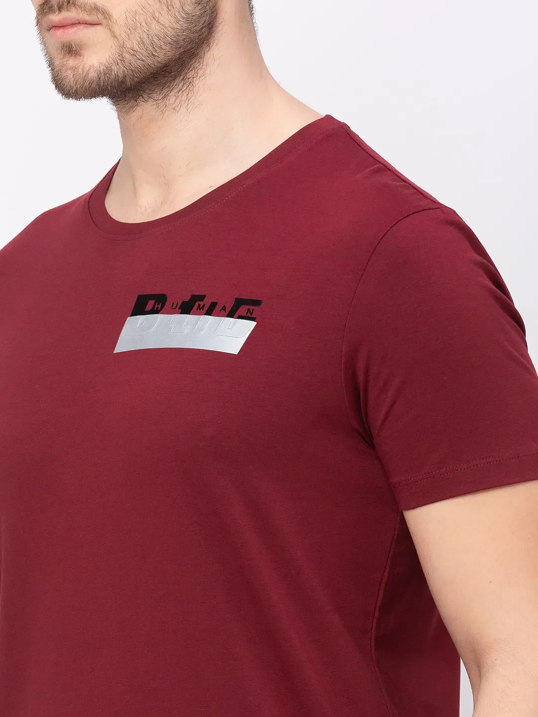 Red Regular Fit Men's Short Sleeves T-Shirt by Being Human Clothing - Image 4