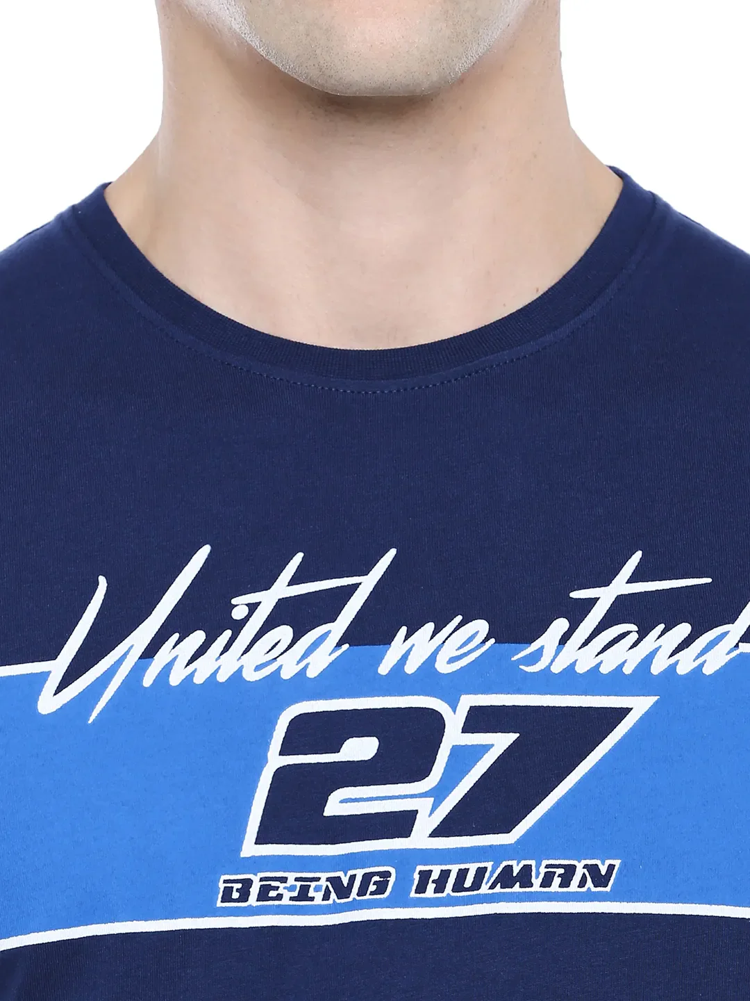 Blue Regular Fit Men's Short Sleeves T-Shirt by Being Human Clothing - Image 3